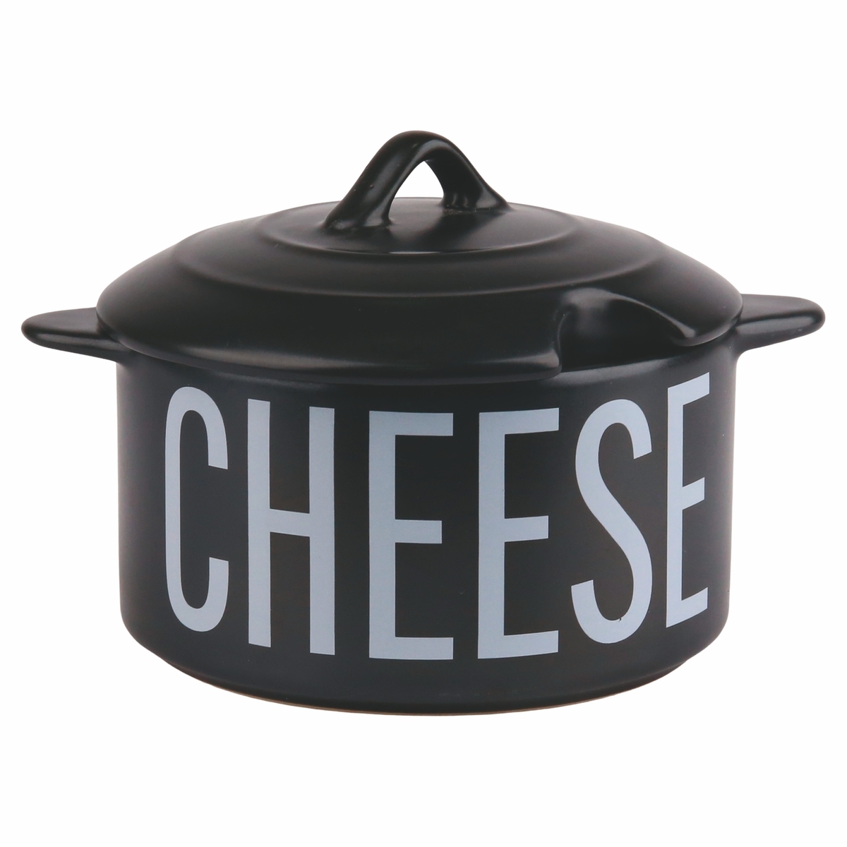 Kompakte schwarze Keramik-Formaggiera mit Deckel 320 ml Bigismore Aktion Kompakte schwarze Keramik-Formaggiera mit Deckel 320 ml Bigismore Aktion