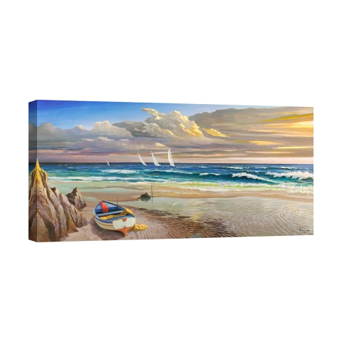 Leinwanddruck auf Canvas Sonnenuntergang am Strand Adriano Galasso Aktion