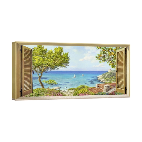Leinwanddruck für Schlafzimmer - Blick aufs Meer von Andrea Del Missier Aktion
