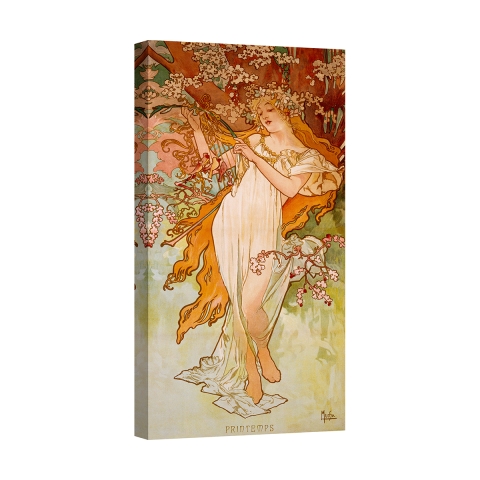 Leinwanddruck im floralen Jugendstil "Primavera" von Alphonse Mucha Aktion