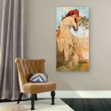Leinwanddruck Dame mit floralen Verzierungen Sommer Alphonse Mucha Verkauf