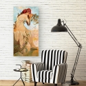 Leinwanddruck Dame mit floralen Verzierungen Sommer Alphonse Mucha Sales