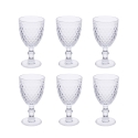 Set aus 6 transparenten, verzierten Gläsern im klassischen Design Madame Aktion