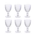 Set aus 6 transparenten, verzierten Gläsern im klassischen Design Madame Aktion