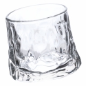 Set mit 6 retro-dekorierten Vintage Schnapsgläsern, kippbar aus Glas Angebot