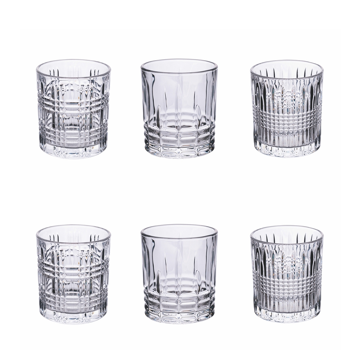 Set mit 6 Wassergläsern für den Tisch aus klarem Glas New Vintage Aktion