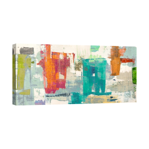Moderner abstrakter Kunstdruck auf Leinwand Paused Events Anne Munson Aktion