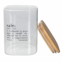 Glasbehälter für Salz mit Bambusdeckel 10x10x14 Victionary Sales