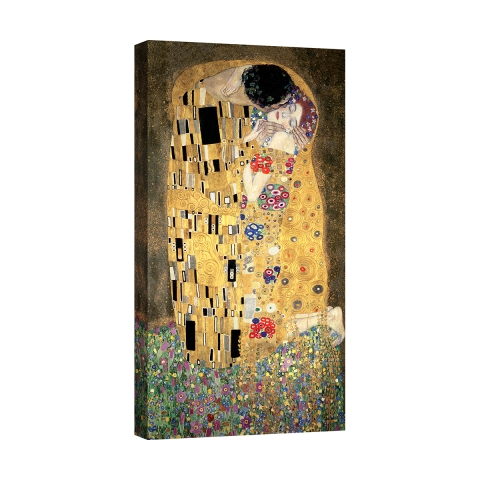 Modernes Leinwandbild für das Wohnzimmer Il Bacio Gustav Klimt Aktion