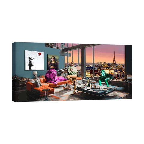 Moderne Pop-Art-Leinwanddruck Surrealofts Paris Gerard Madau Aktion