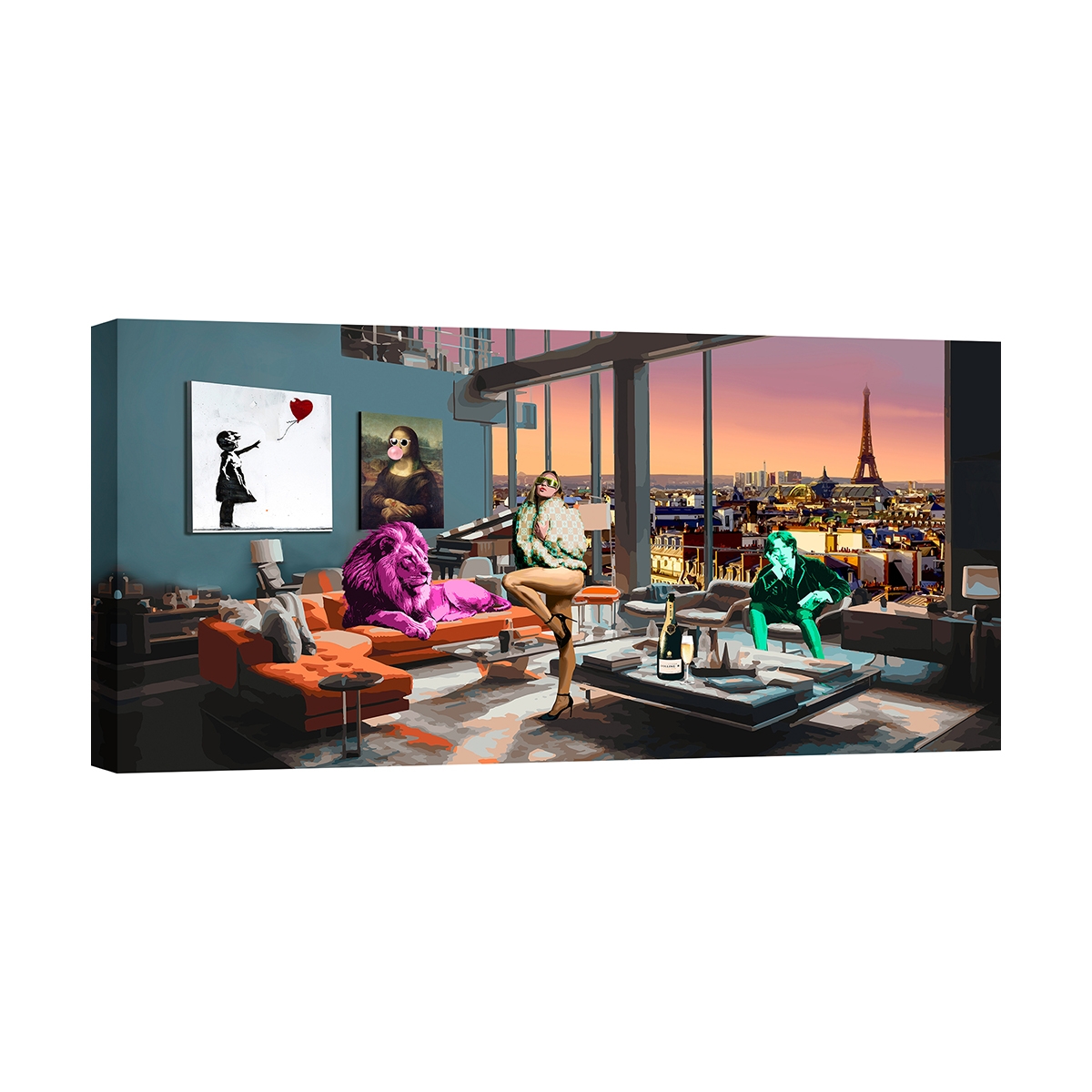 Moderne Pop-Art-Leinwanddruck Surrealofts Paris Gerard Madau Aktion