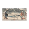 Leinwanddruck Schneelandschaft mit einer Frau und einem Mann Ando Hiroshige Angebot