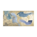 Moderne abstrakte Leinwanddruck "Blue Waves on Gold" von Haru Ikeda Angebot