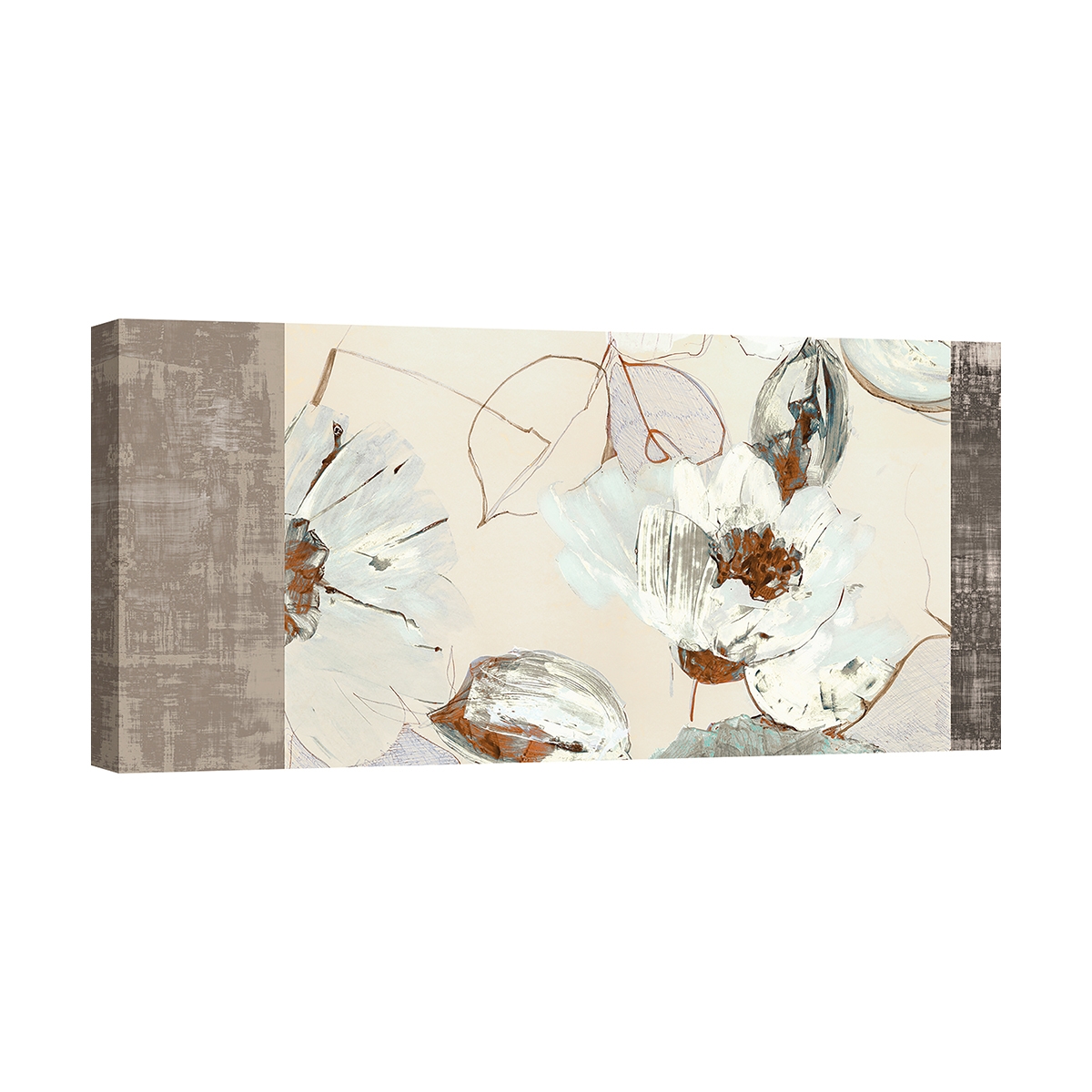 Moderne Leinwandbild mit Blumenmotiv Parure (Neutral) Kelly Parr Aktion