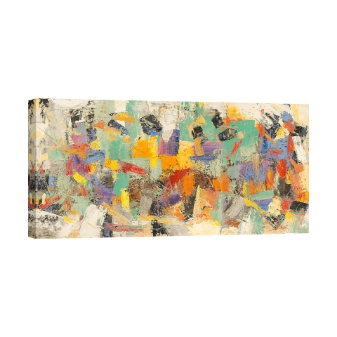 Modernes Leinwandbild mit abstraktem Druck Rivoluzione colorata Lucas Aktion