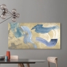 Moderne abstrakte Leinwanddruck "Blue Waves on Gold" von Haru Ikeda Sales