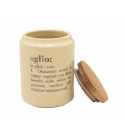 Gres Knoblauchbehälter mit Bambusdeckel 11x15 cm Victionary Aktion