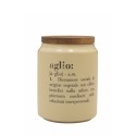 Becher für Knoblauch aus Steinzeug mit Bambusdeckel 11x15cm Victionary Sales