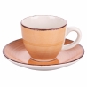 Set aus 6 Kaffeetassen mit Untertassen, buntes Design Baita Lagerbestand