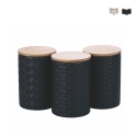 Set aus 3 Küchenbehältern aus Keramik mit Deckel Shade of Shape Geometrie Lagerbestand