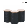 Set aus 3 Küchenbehältern aus Keramik mit Deckel Shade of Shape Geometrie Lagerbestand