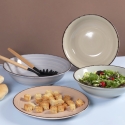 Set aus 2 großen und kleinen Salatschüsseln aus Steingut, 4 Farbtöne Verkauf