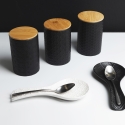 Set aus 3 Küchenbehältern aus Keramik mit Deckel Shade of Shape Geometrie Auswahl