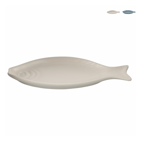 Ovale Servierplatte aus Keramik maritimes Design 31x12,5 cm Kos Aktion