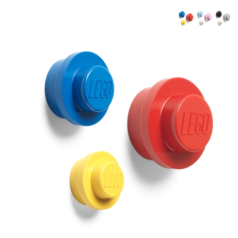 LEGO Wandhaken Set, 3-teilig, bunte runde Haken L-M-S Aktion