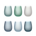 Set blaue Gläser aus Glas, Eiseffekt, 600ml, Happy Hour Ocean Aktion