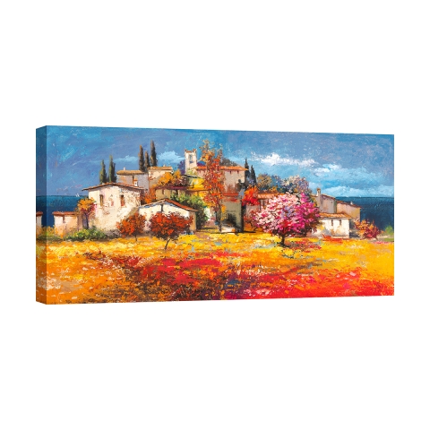 Leinwandbild Landschaft Küste Dorf am Meer Luigi Florio Aktion