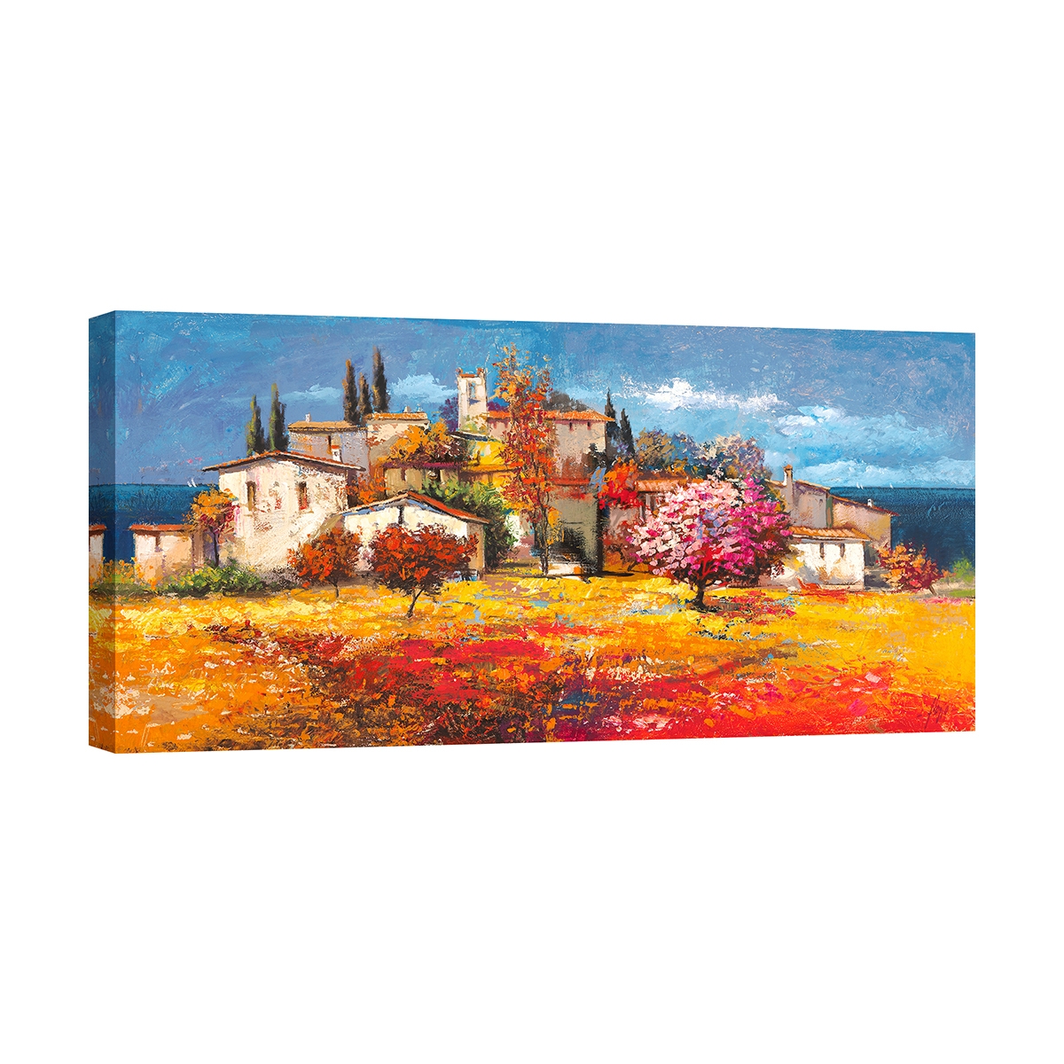 Leinwandbild Landschaft Küste Dorf am Meer Luigi Florio Aktion