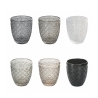Set mit 6 Wassergläsern aus transparentem, farbigem Glas in Grau Castle Stone Aktion