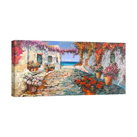 Leinwandbild Küstendorf Piazzetta mediterranea Luigi Florio Aktion