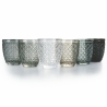 Set mit 6 Wassergläsern aus transparentem, farbigem Glas in Grau Castle Stone Verkauf