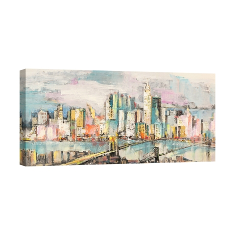 Moderne Stadtlandschaft Leinwanddruck Farben in Manhattan Luigi Florio Aktion