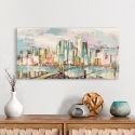 Moderne Stadtlandschaft Leinwanddruck Farben in Manhattan Luigi Florio Verkauf