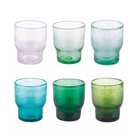 Set aus 6 handgefertigten Wassergläsern aus grünem Glas Unico Greenery Aktion