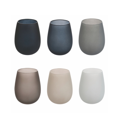 Set aus 6 Trinkgläsern 600ml grau Happy Hour Stones Aktion