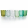 Set von 6 Trinkgläsern aus transparentem grünem Glas Castle Greenery Verkauf