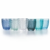 Set mit 6 Tischgläsern aus klarem, blauem Glas Castle Ocean Verkauf