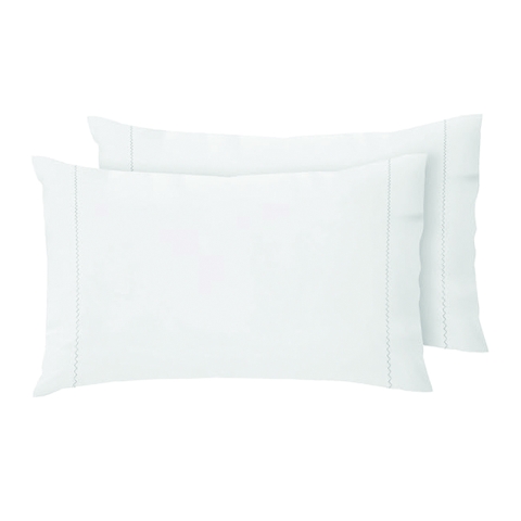 Set aus 2 Kissenbezügen 50x80cm aus weißer Baumwolle mit Patte Toronto Aktion