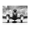 Vintage-Flugzeug Wandbild auf Leinwand Schwarz-Weiß Abhebend Angebot