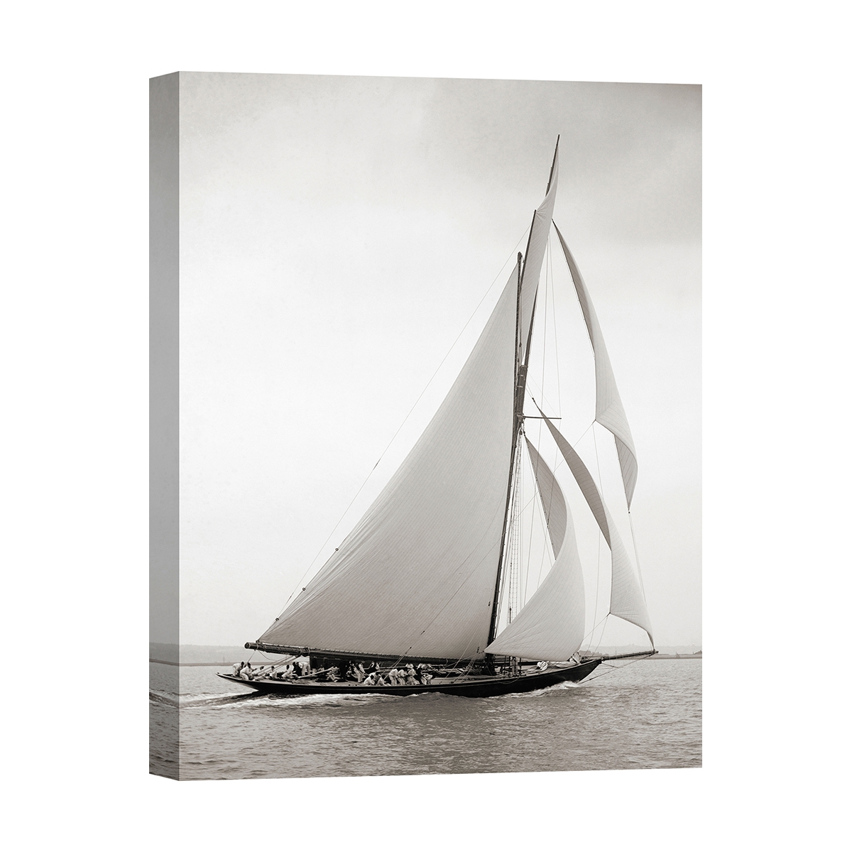Leinwandbild Segelboot Vintage Schwarz-Weiß Britannia Aktion Leinwandbild Segelboot Vintage Schwarz-Weiß Britannia Aktion