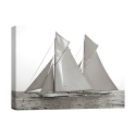 Schwarz-Weiß-Druck auf Leinwand Segelboot Columbia & Shamrock 1901 Aktion