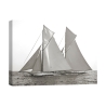 Schwarz-Weiß-Druck auf Leinwand Segelboot Columbia & Shamrock 1901 Aktion