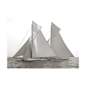 Schwarz-Weiß-Druck auf Leinwand Segelboot Columbia & Shamrock 1901 Angebot