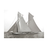 Schwarz-Weiß-Druck auf Leinwand Segelboot Columbia & Shamrock 1901 Angebot