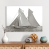 Schwarz-Weiß-Druck auf Leinwand Segelboot Columbia & Shamrock 1901 Verkauf