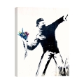 Moderne Street Art Leinwanddruck Bild "Messaggio di Pace" Banksy Aktion